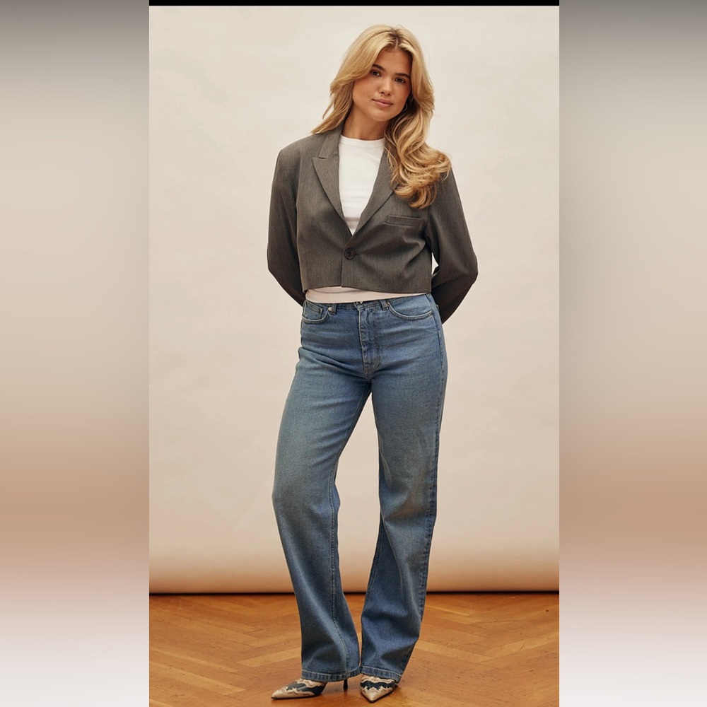 Djerf avenue straight jeans mid blue